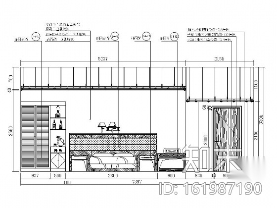 某大酒店局部室内客房装修施工图cad施工图下载【ID:161987190】