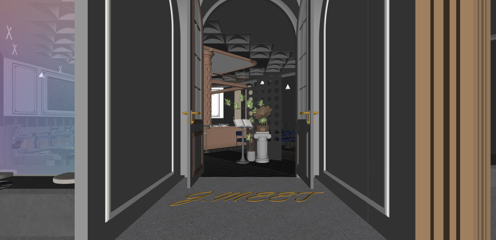 现代西餐厅SU模型下载【ID:1216050932】