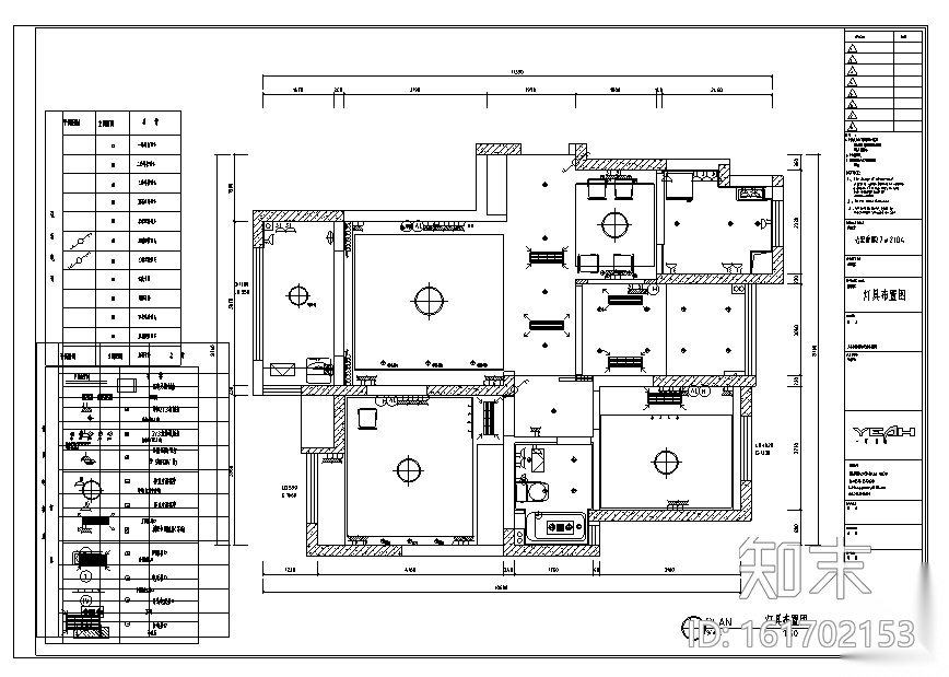 北欧风格家居二居室住宅空间设计施工图（附效果图）施工图下载【ID:161702153】