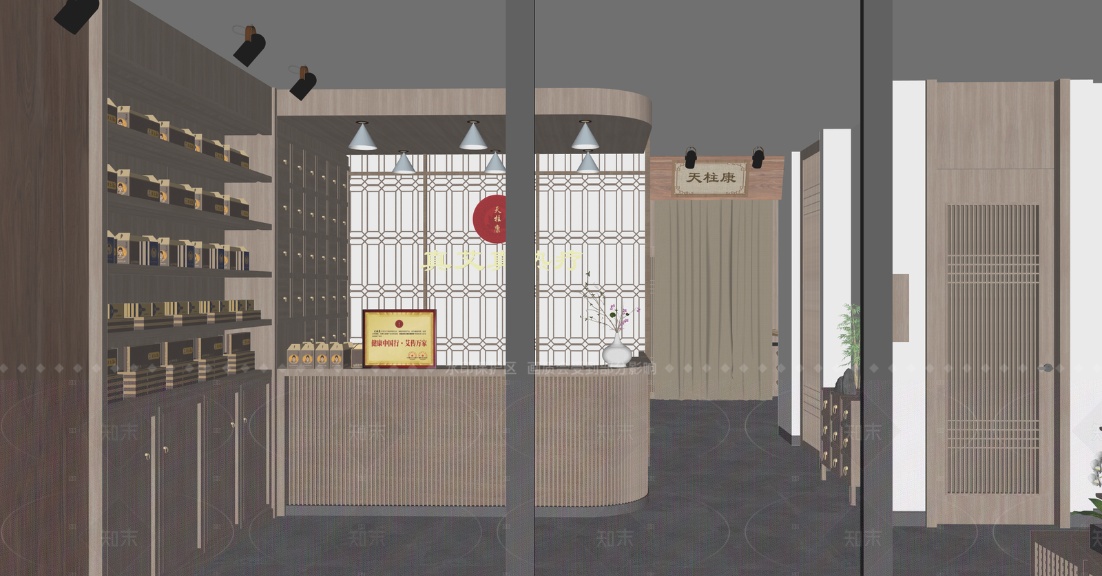 新中式其他店铺SU模型下载【ID:1215975125】