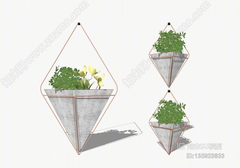 吊篮盆栽SU模型下载【ID:135923833】