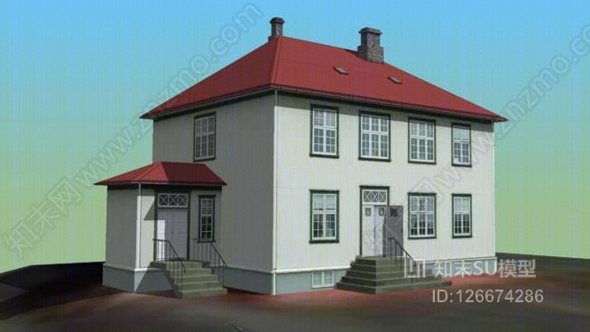 《豪斯医生来kleppur，reykjav铆k，relocated在reykjav铆k市博物馆SU模型下载【ID:126674286】