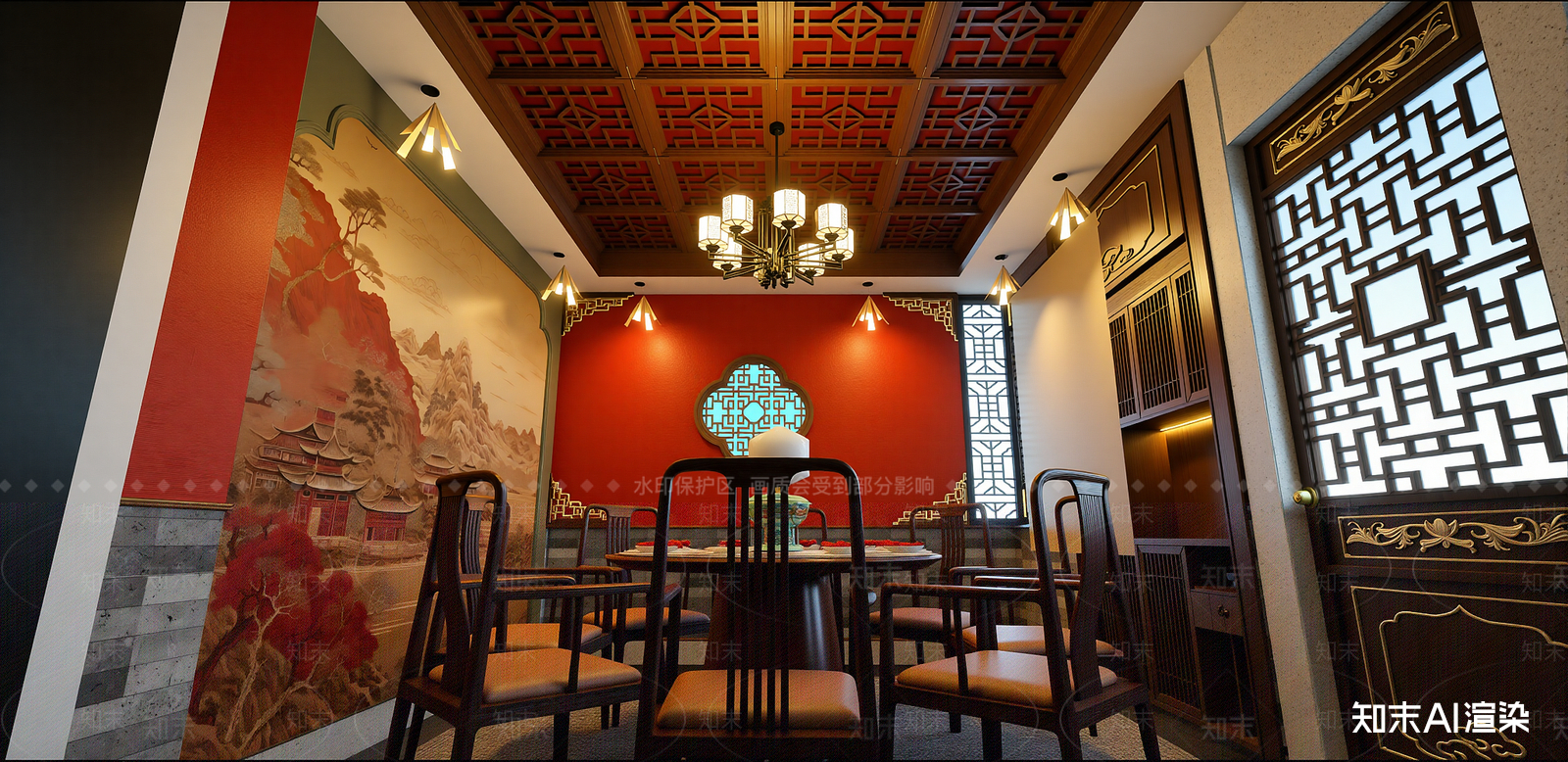 中式火锅店SU模型下载【ID:1215991801】