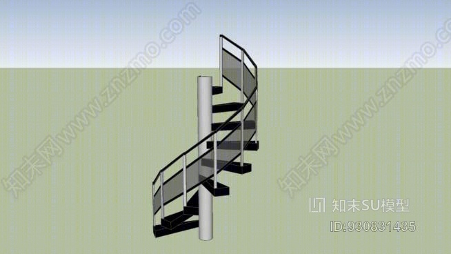 圆形楼梯2SU模型下载【ID:930831435】