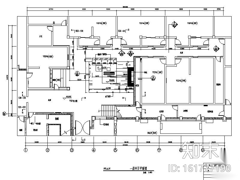 某酒店新中式中厅室内装修图（含效果）cad施工图下载【ID:161777190】