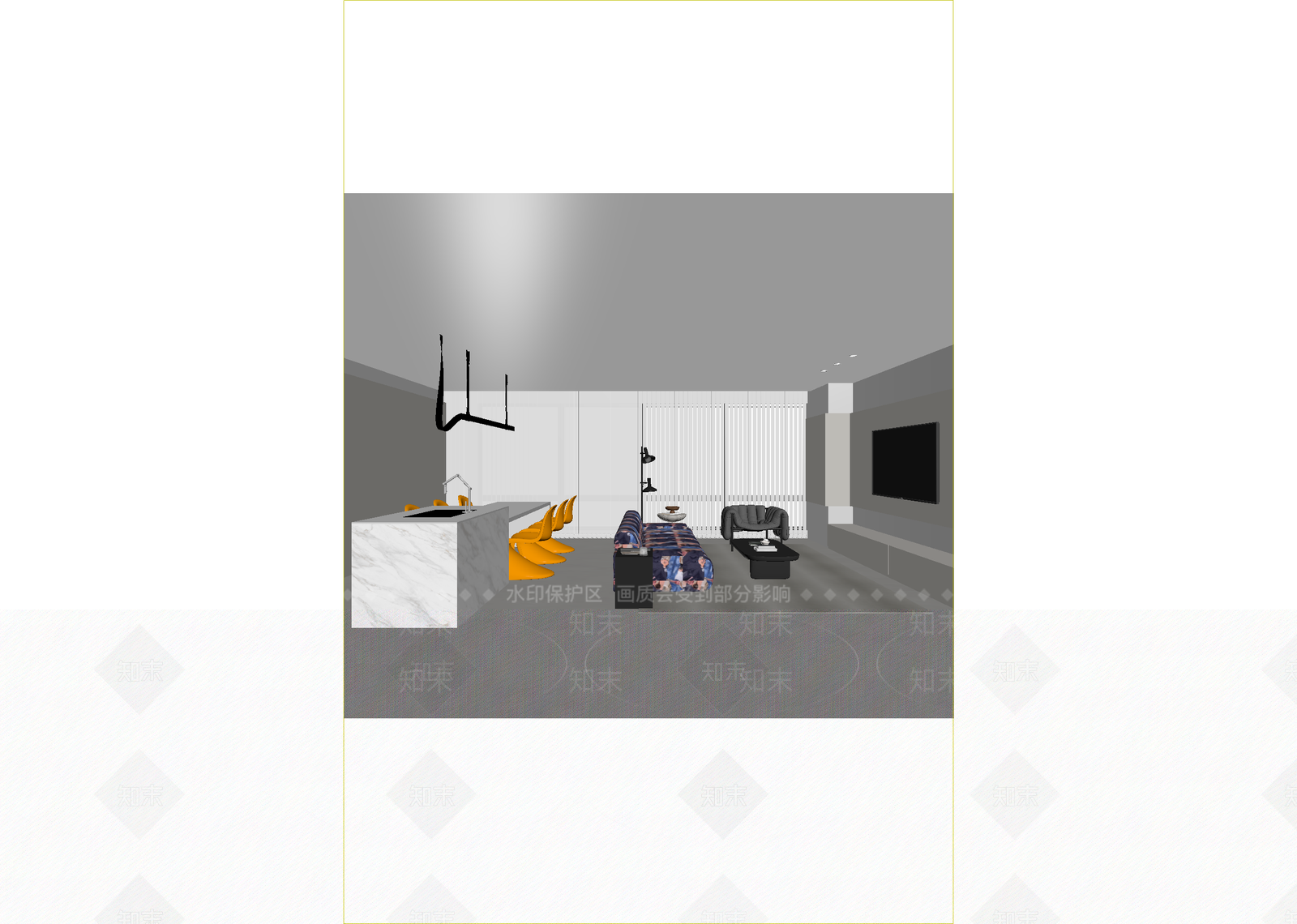 极简客餐厅3D模型下载【ID:1215128667】
