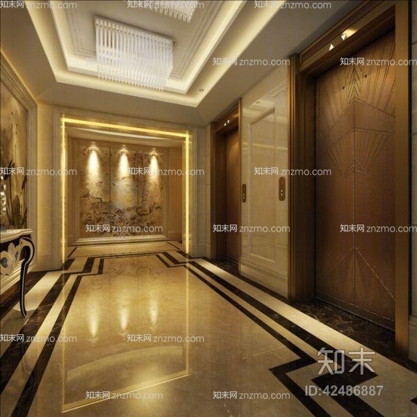 酒店玄关过道293D模型下载【ID:42486887】