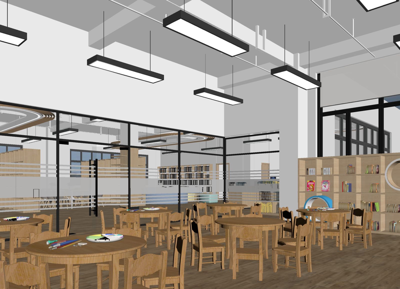 现代教室3D模型下载【ID:1214560079】