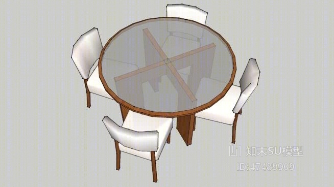 餐桌椅组合SU模型下载【ID:718057703】