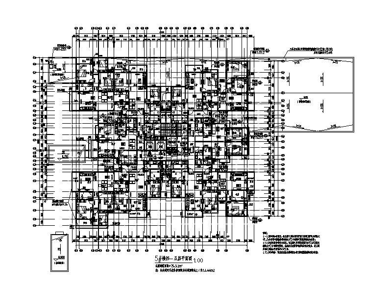 [重庆]高层幕墙立面塔式住宅楼建筑施工图cad施工图下载【ID:149781196】