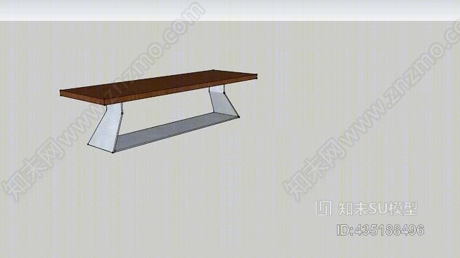 模块基岩木板餐桌SU模型下载【ID:435188496】