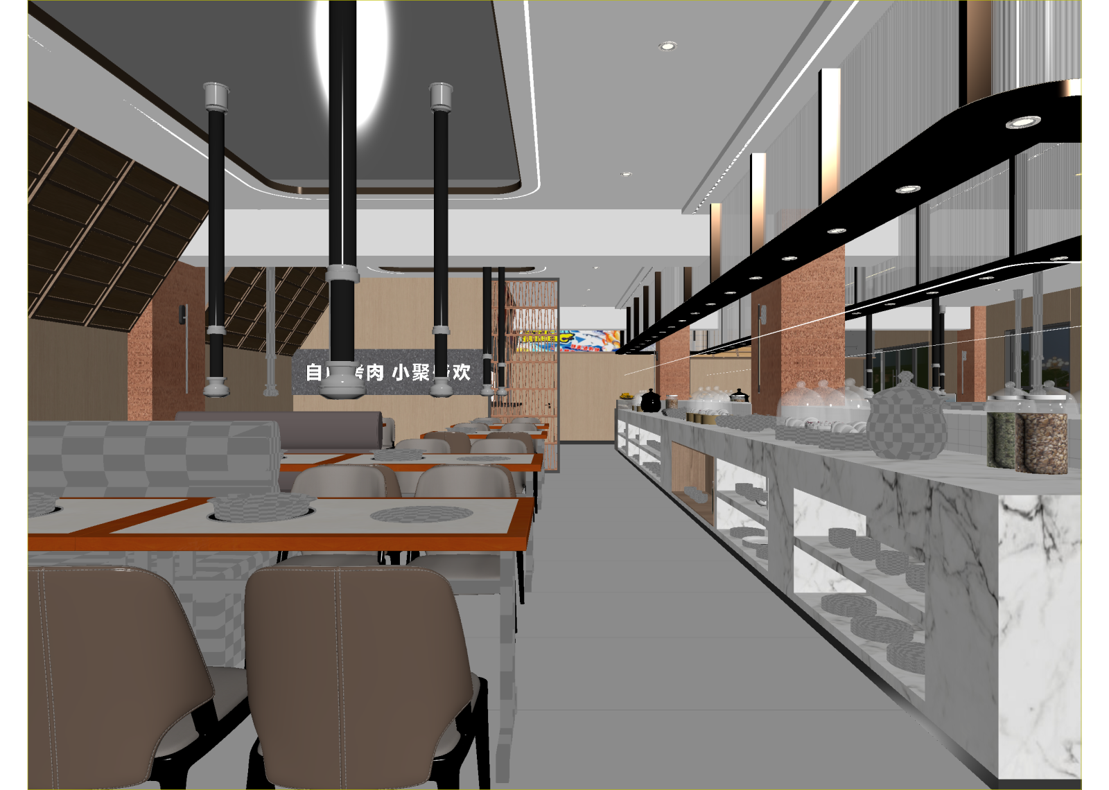 现代自助餐厅3D模型下载【ID:1215025057】