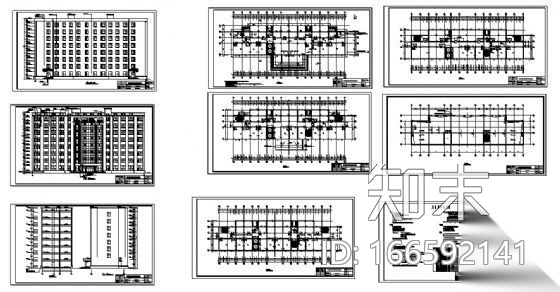 某八层办公楼建筑、结构施工图（毕业设计）cad施工图下载【ID:166592141】