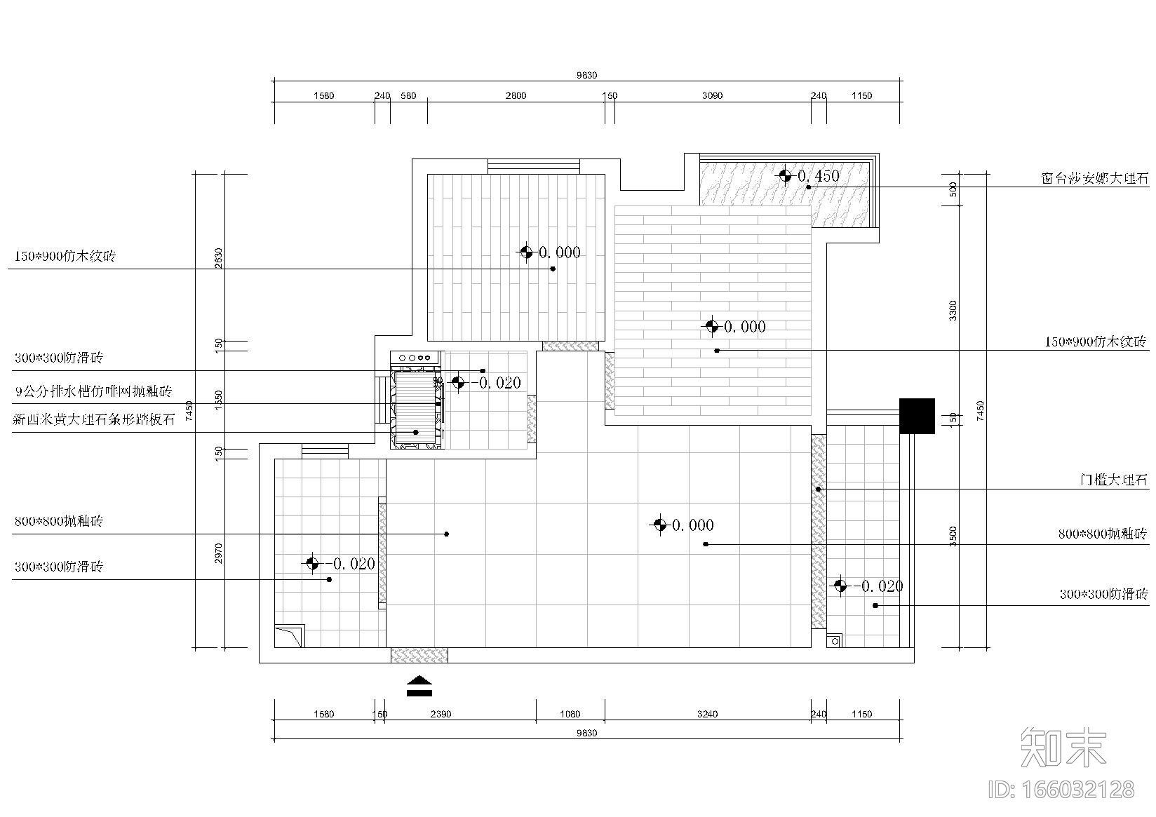 [深圳]华发水岸15栋1703样板间装饰施工图cad施工图下载【ID:166032128】