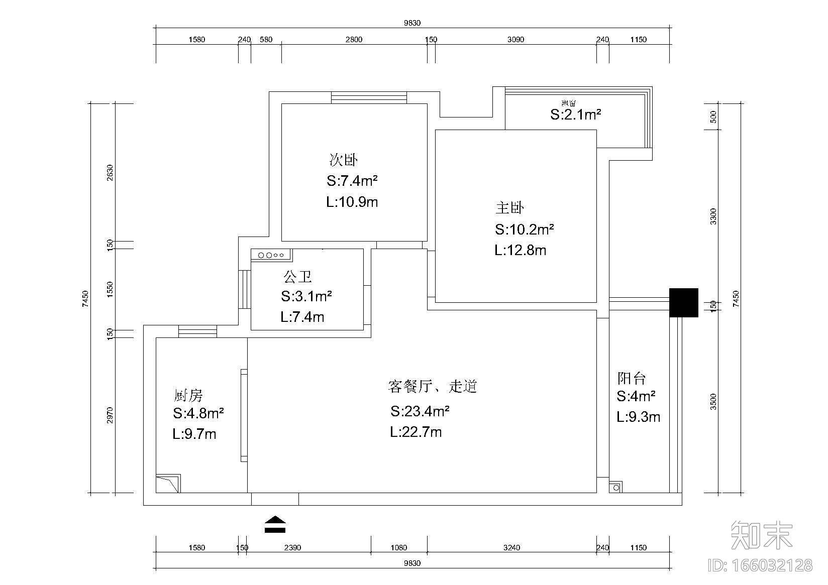 [深圳]华发水岸15栋1703样板间装饰施工图cad施工图下载【ID:166032128】