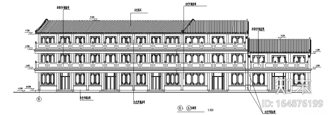 3套中式仿古建筑设计施工图CADcad施工图下载【ID:164876199】