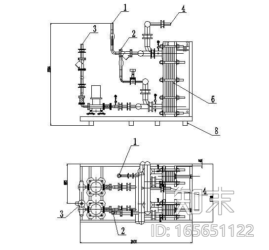 板式换热器设计工艺图cad施工图下载【ID:165651122】
