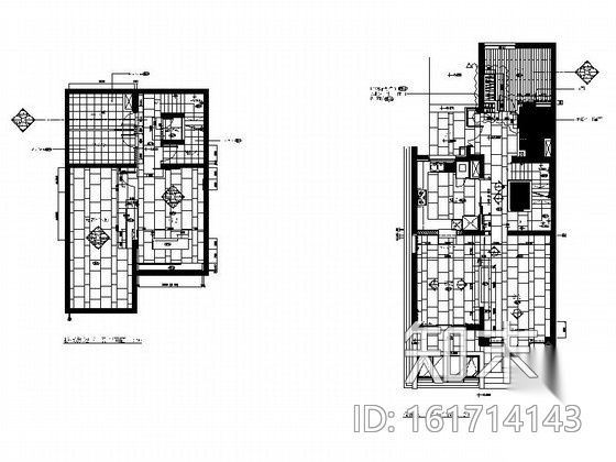 [上海]精品现代大气三层小别墅施工图cad施工图下载【ID:161714143】