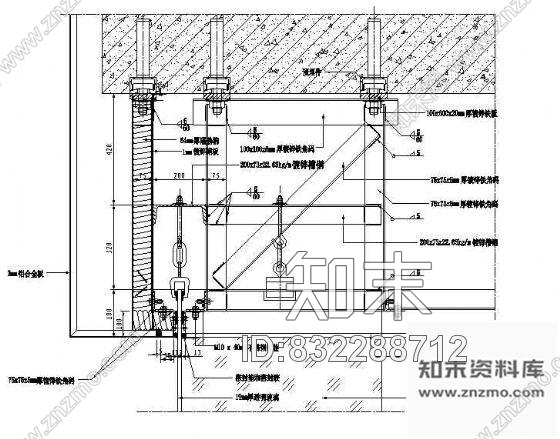 吊挂19mm厚玻璃节点施工图下载【ID:832288712】