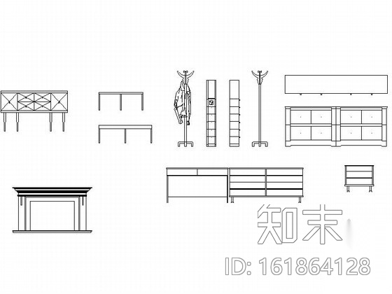 各式桌子立面CAD图块下载施工图下载【ID:161864128】