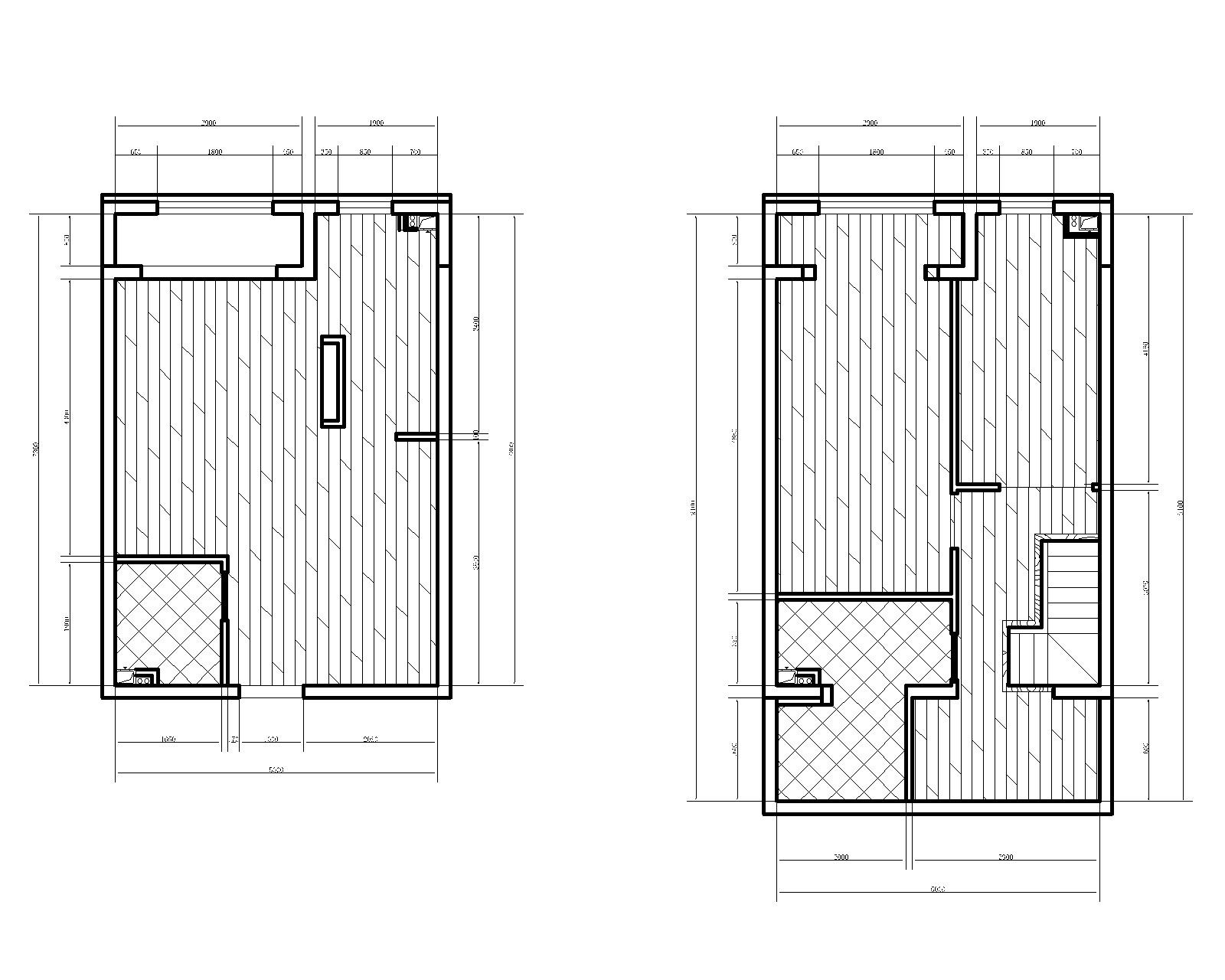 现代风格两居室LOFT样板间室内装修施工图施工图下载【ID:160105120】