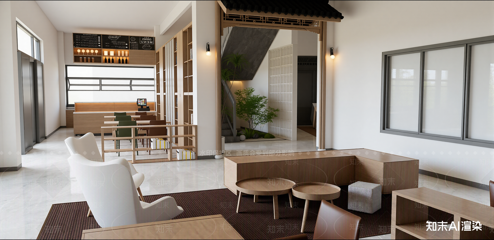 现代咖啡厅SU模型下载【ID:1215946387】