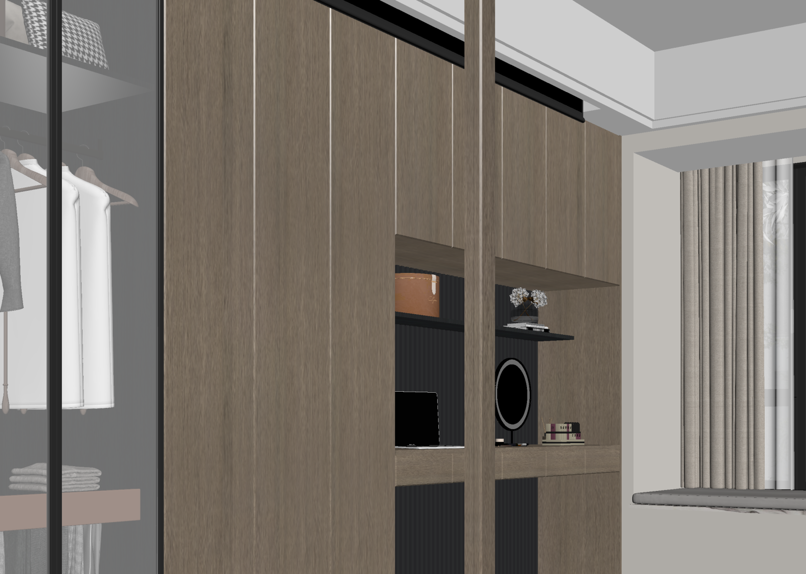 现代衣帽间3D模型下载【ID:1215038343】