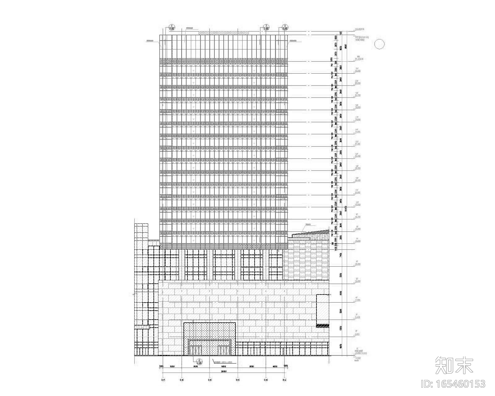 框筒结构cad施工图下载【ID:165460153】