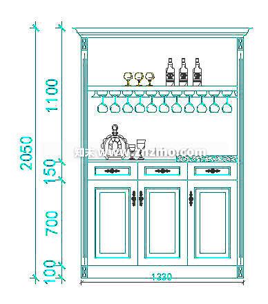 酒柜cad施工图下载【ID:178288109】
