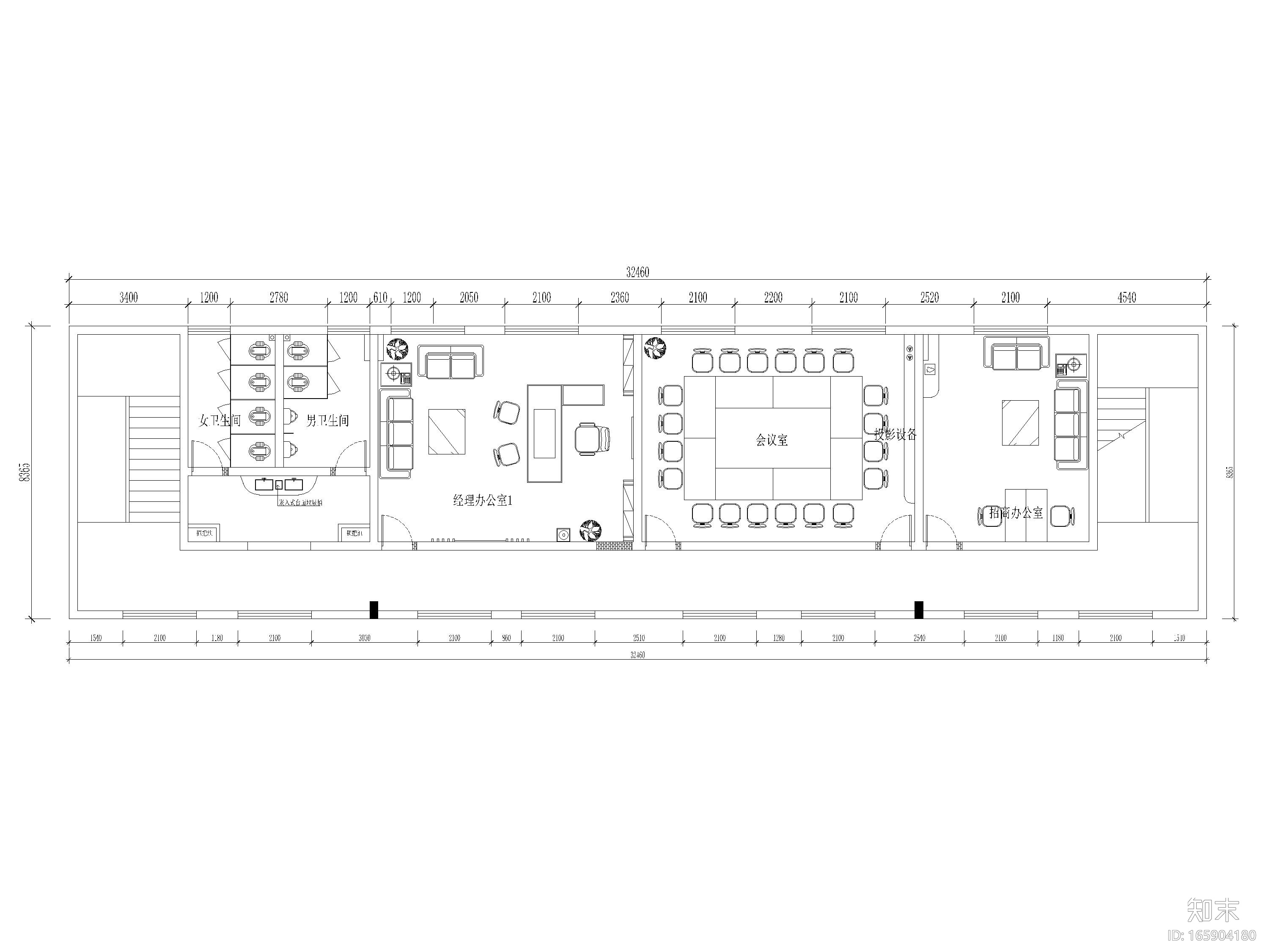 [深圳]754㎡现代二层办公空间施工图+效果图施工图下载【ID:165904180】