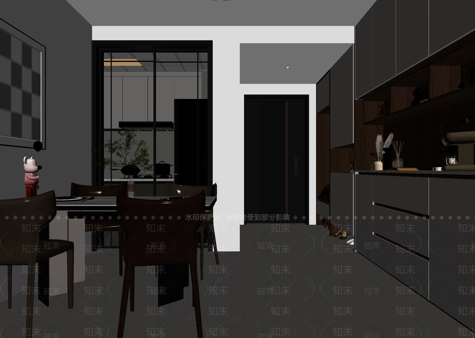 现代家居餐厅3D模型下载【ID:1214721359】