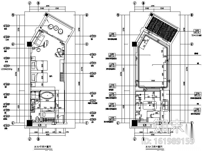 阳光大酒店标准客房施工图cad施工图下载【ID:161989159】