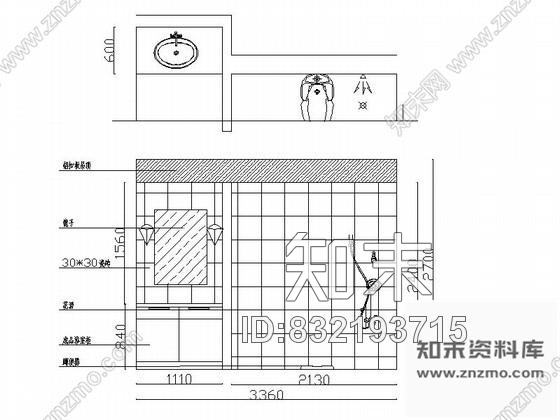 南宁某中式样板房卫生间立面含效果施工图下载【ID:832193715】