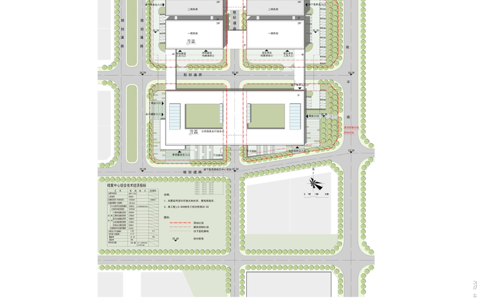 [深圳]高层窗洞立面现代风格档案中心建筑设计方案文儿施工图下载【ID:151605173】