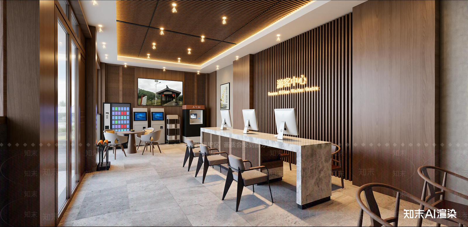 现代酒店大堂SU模型下载【ID:1215201183】