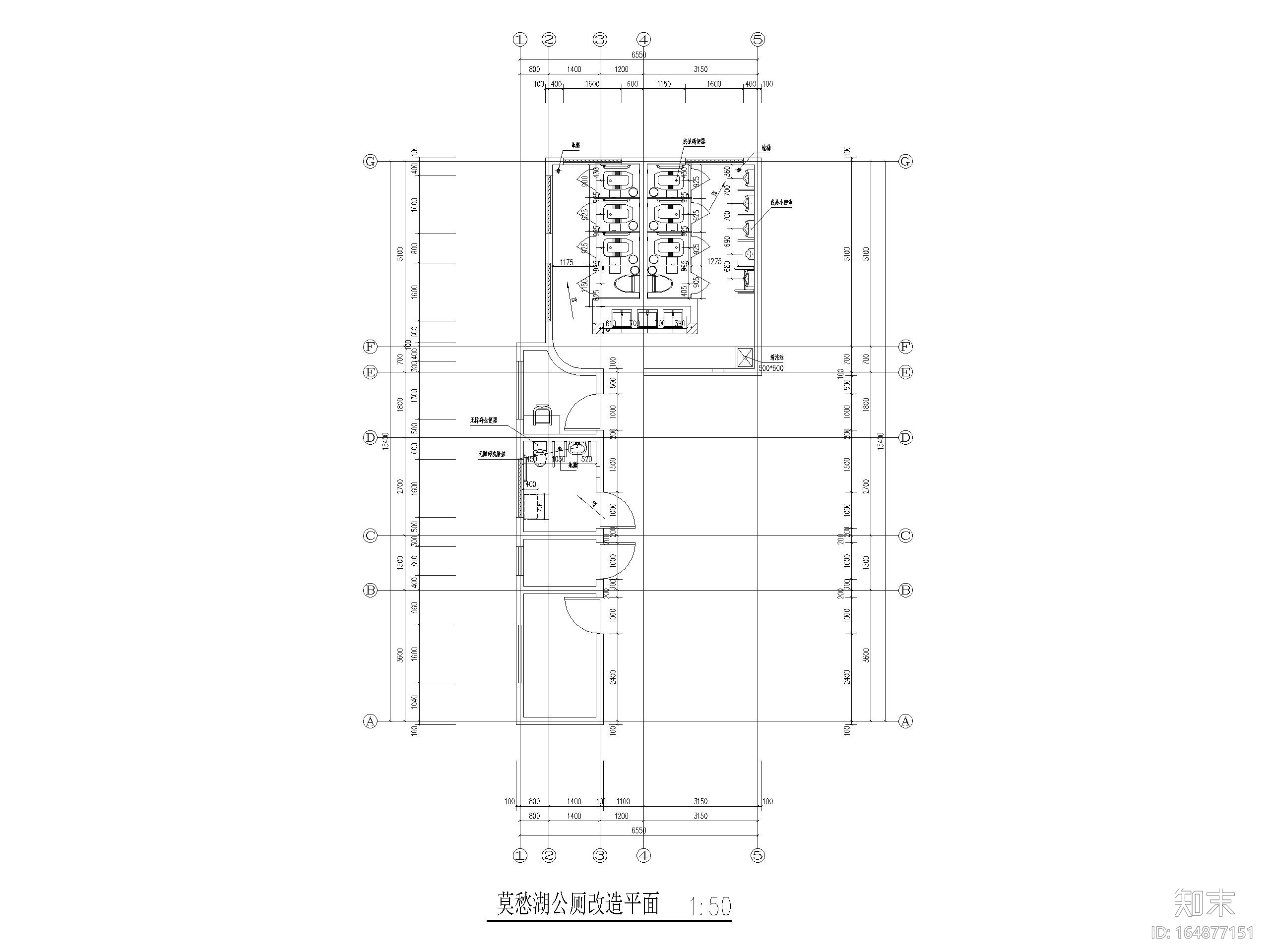 21座公厕建筑方案图纸（CAD）施工图下载【ID:164877151】