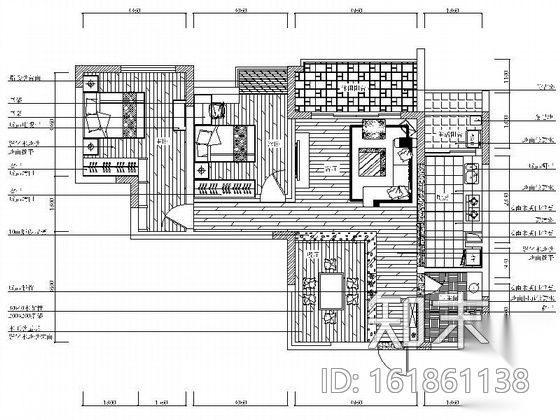 日式风格两居室装修图施工图下载【ID:161861138】