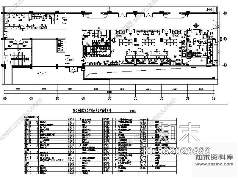 施工图广州某五星级度假大酒店厨房设备设计图施工图下载【ID:532029689】