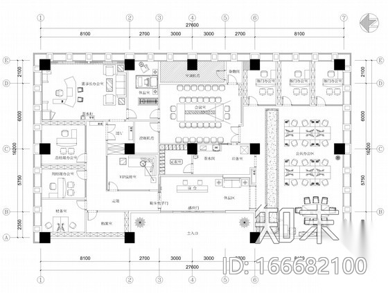 [四川]知名工作室设计大型现代风格商业办公空间施工图（...cad施工图下载【ID:166682100】