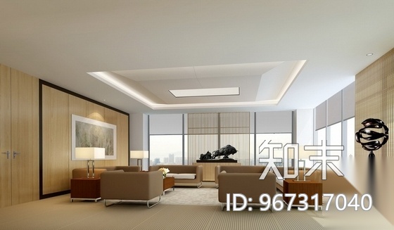 [上海]省市级开发区办公楼装修施工图（含效果）cad施工图下载【ID:967317040】