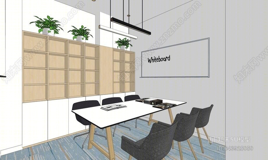 中介房产公司室内设计SU模型下载【ID:643925050】