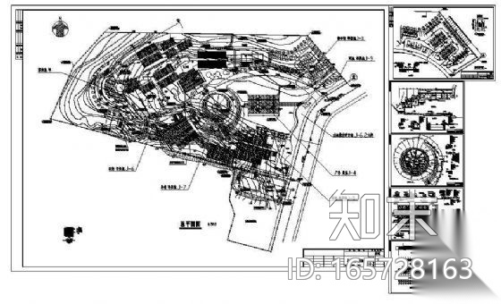 某酒店总图景观及节点图纸cad施工图下载【ID:165728163】