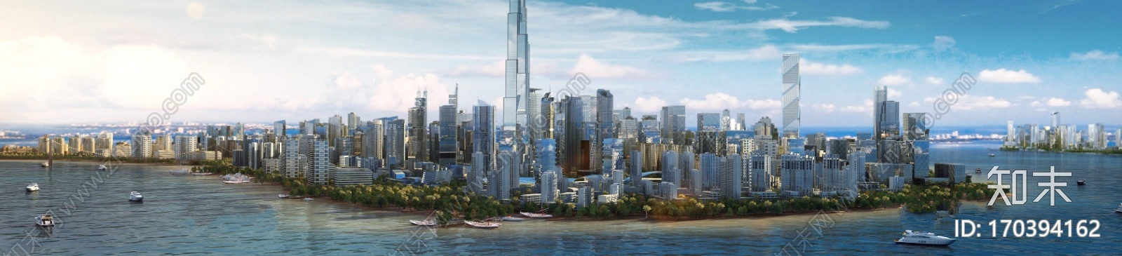 黄金海岸线中央科技现代都市CG模型下载【ID:170394162】