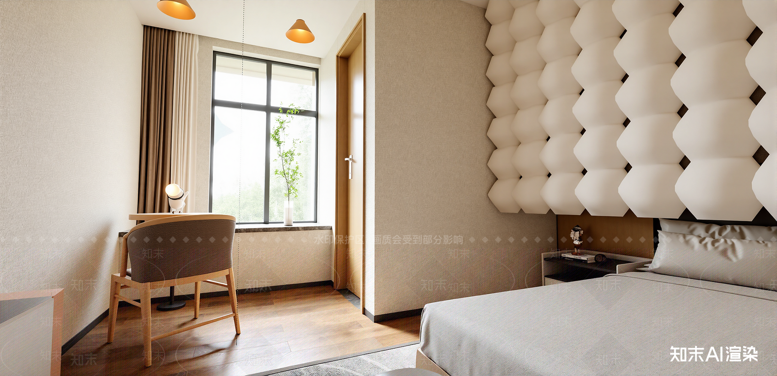 现代酒店客房SU模型下载【ID:1215929734】