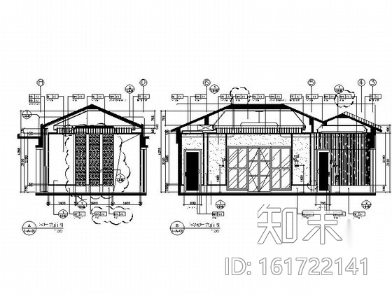 现代中式高尔夫样板房三居室装修施工图（含效果）cad施工图下载【ID:161722141】