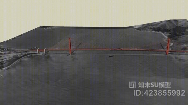 坠毁在桥上SU模型下载【ID:423855992】