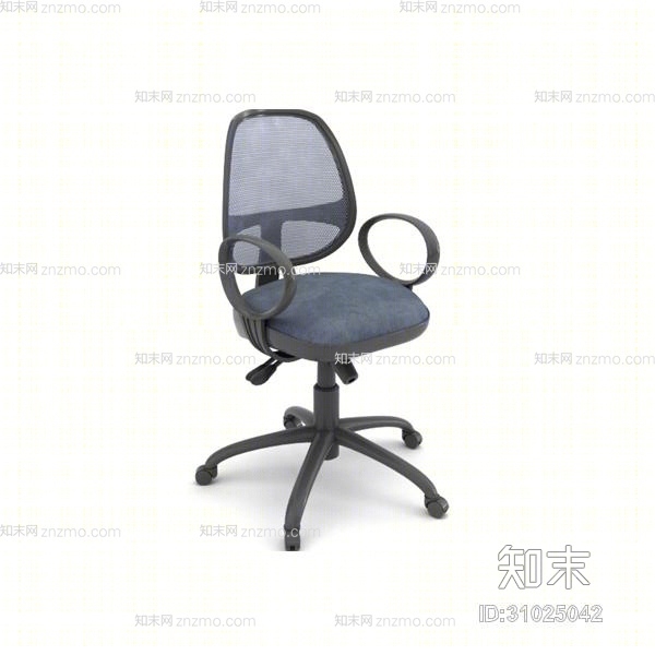 现代黑色布艺扶手椅3D模型下载【ID:31025042】
