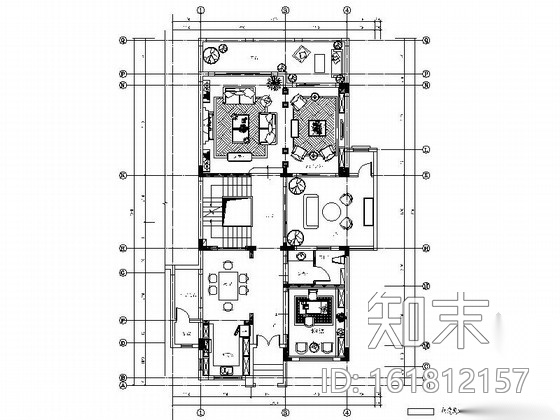 [重庆]国际社区英格兰新乡村别墅样板间装修施工图（含效...cad施工图下载【ID:161812157】