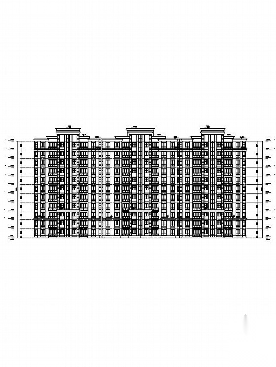 [江苏]11层artdeco风格联排住宅楼建筑设计施工图（知名...cad施工图下载【ID:167626134】