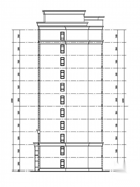 [江苏]11层artdeco风格联排住宅楼建筑设计施工图（知名...cad施工图下载【ID:167626134】